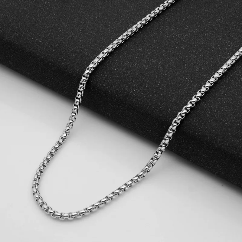 YQ 316L Edelstahl Kette Halskette für Männer Frauen Schmuck Anhänger Zubehör 3 Farben – Detail 4