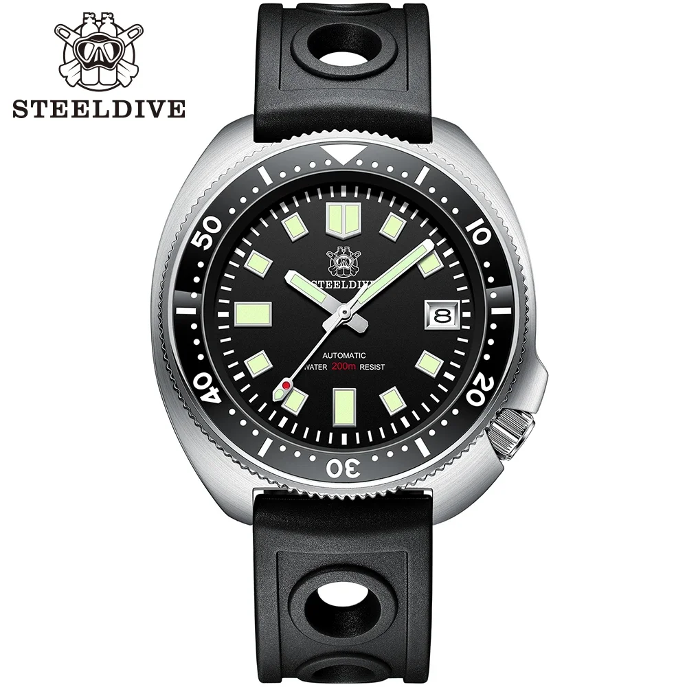 

SD1970 STEELDIVE Brand 44MM Sapphire Glass with Transparent AR Coating Cermaic Bezel NH35 Movement Automatic Dive Watch Turtle