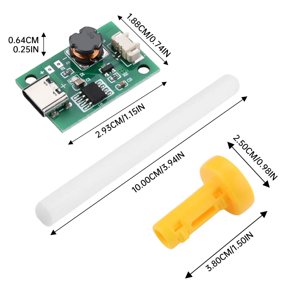 Type-C Humidificateur DIY Kits Mist Maker et Driver Circuit Board Fogger Atomization Film Atomiseur Feuille D'humidification Pulv￩risateurs