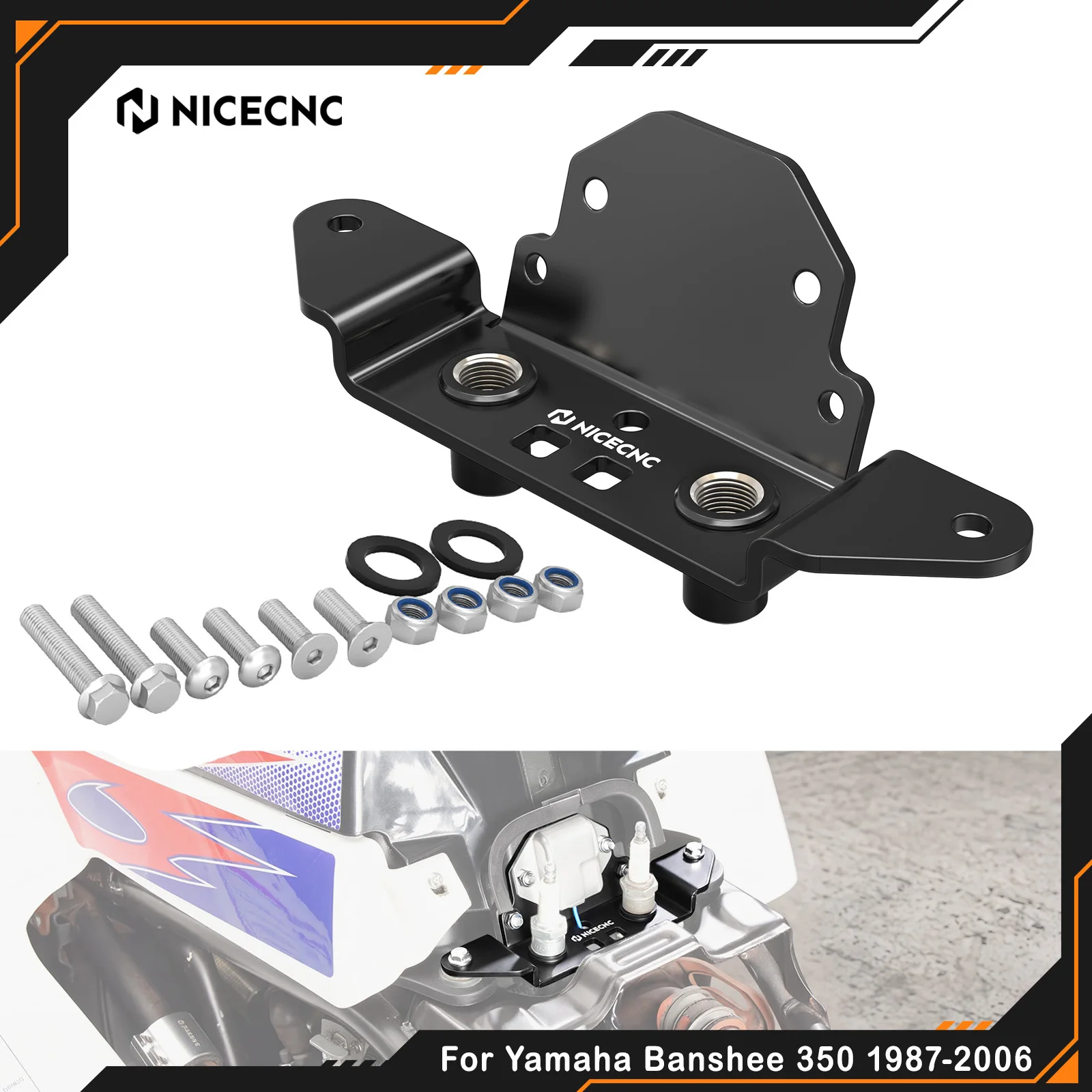 NICECNC For Yamaha Banshee 350 YFZ350 1987-2006 Gas Tank CDI VREG KEY Relocation Bracket Kit Move To Tank Side ATV Mounting Hard