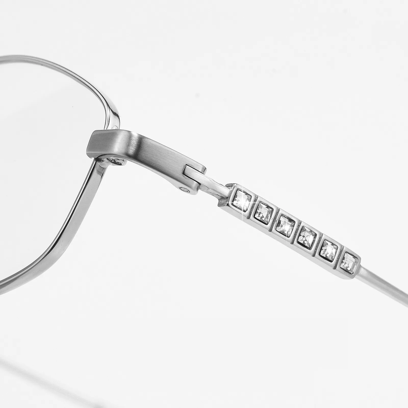Pure titanium small frame women's prescription glasses frame elliptical silver myopia glasses frame optical glasses matching