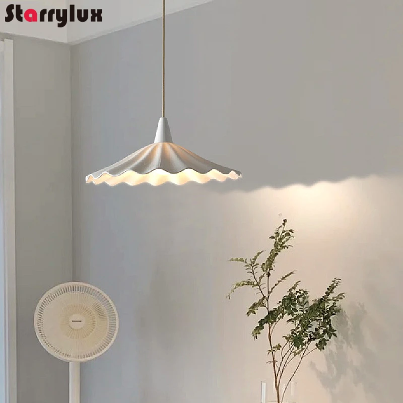 Nordic Retro Ceramic Pendant Light Creative Lotus Leaf Design Dining Bedroom Bar Hanging Lamp