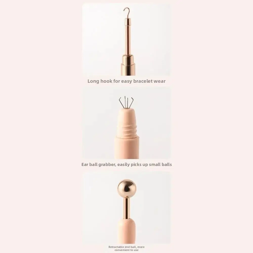 Anti-Slip Secure Grip Jewelry Wearing Tool Compact Design Skin Friendly Materials Jewelry Fastener Assistance Retractable Hook