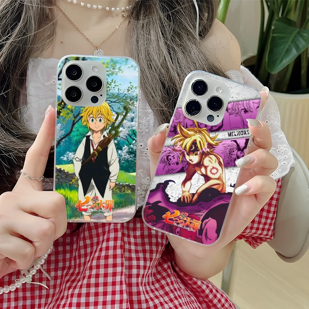 Seven Deadly Sins Meliodas Cell Phone Case for iPhone 16 15 14 13 12 11 X XR XS 8 Pro Max Plus Mini Clear Transparent Cover