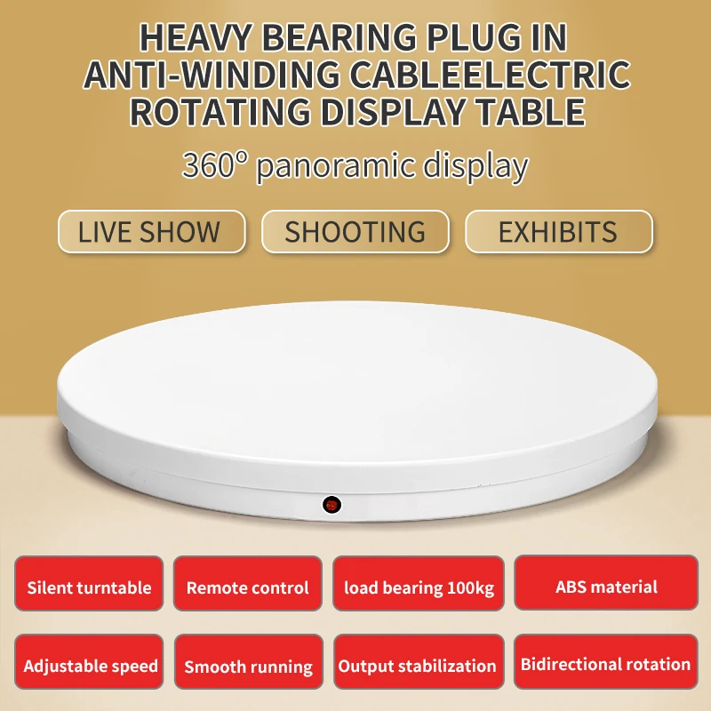 62cm Table Photography Display Turntable Stand 360 mute Exhibition Electric Rotating Platform 150kg Load Product Live Show Shoot