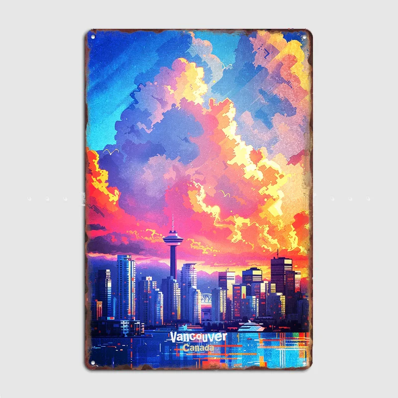 Home Decor Vancouver - Vancouver Skyline Digital Art Travel Scenery