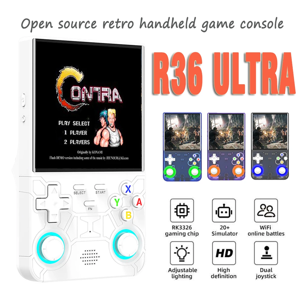 Console de jeu portable rétro nostalgique R36, système Linux Ultra open source, écran haute définition de 4 pouces, double joystick arcade PSP