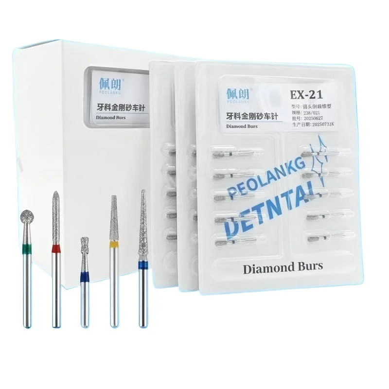 

High/Low Speed Compatible Dental Bur Kit – Diamond & Carbide Burs, 10pcs/pack, Long‑Lasting, Manufacturer Direct
