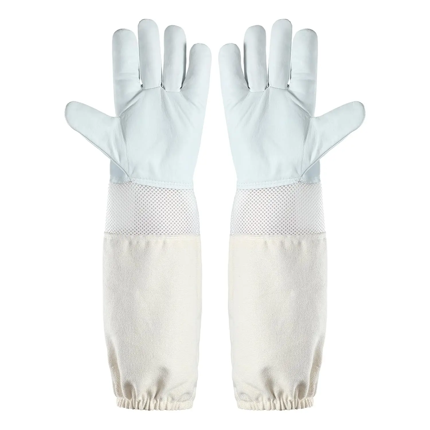 

New Ventilated Beekeeping Gloves for Men & Women Goatskin Material with Elastic Cuffs and Sleeves 1 Year Warranty