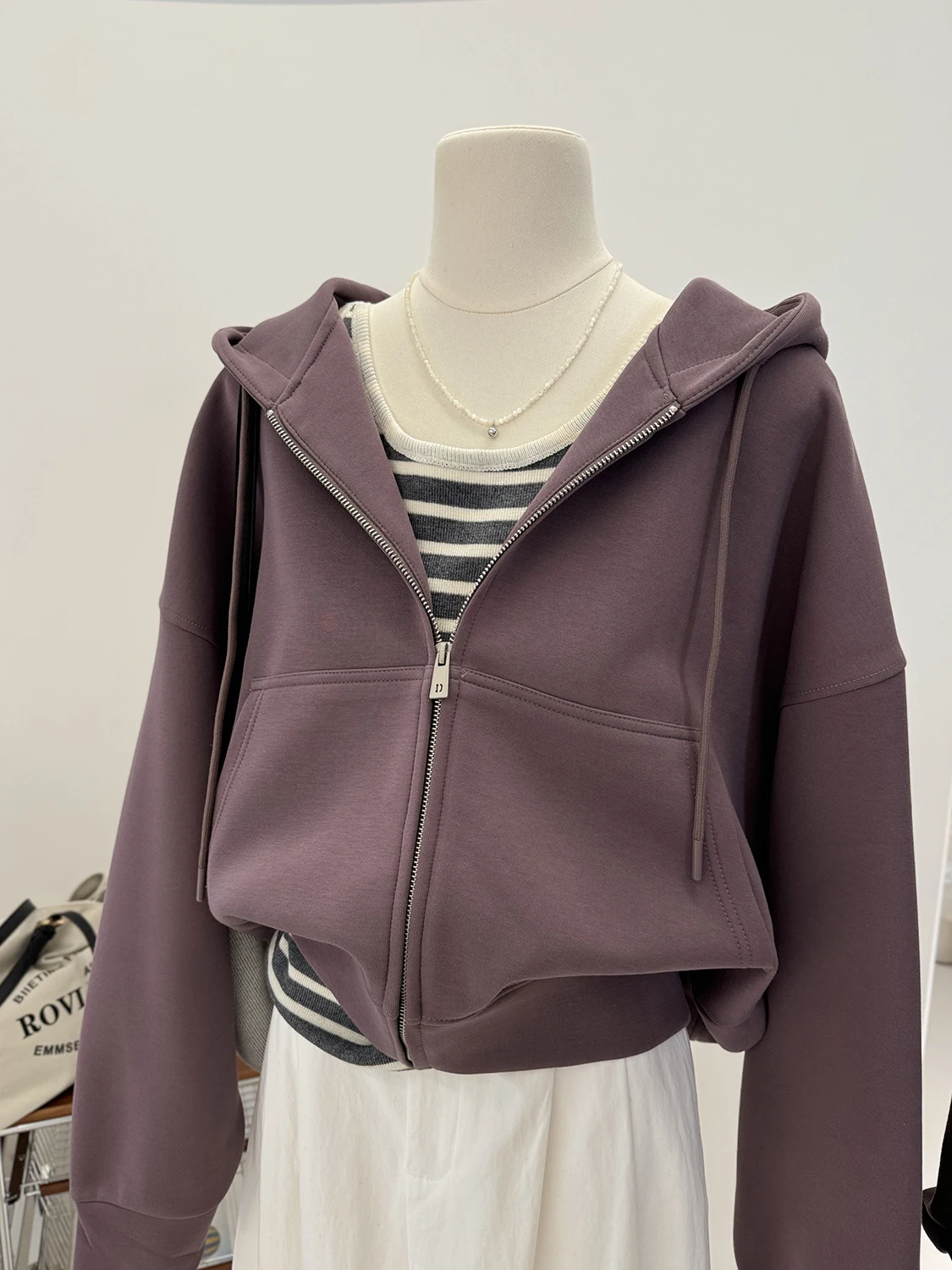 Hooded Hoodies For Woman Minimalism Flexible Elegant Split Hipster Hiphop Half-Zip Seasonal Girls' Smoky Raglan Red V-Neck