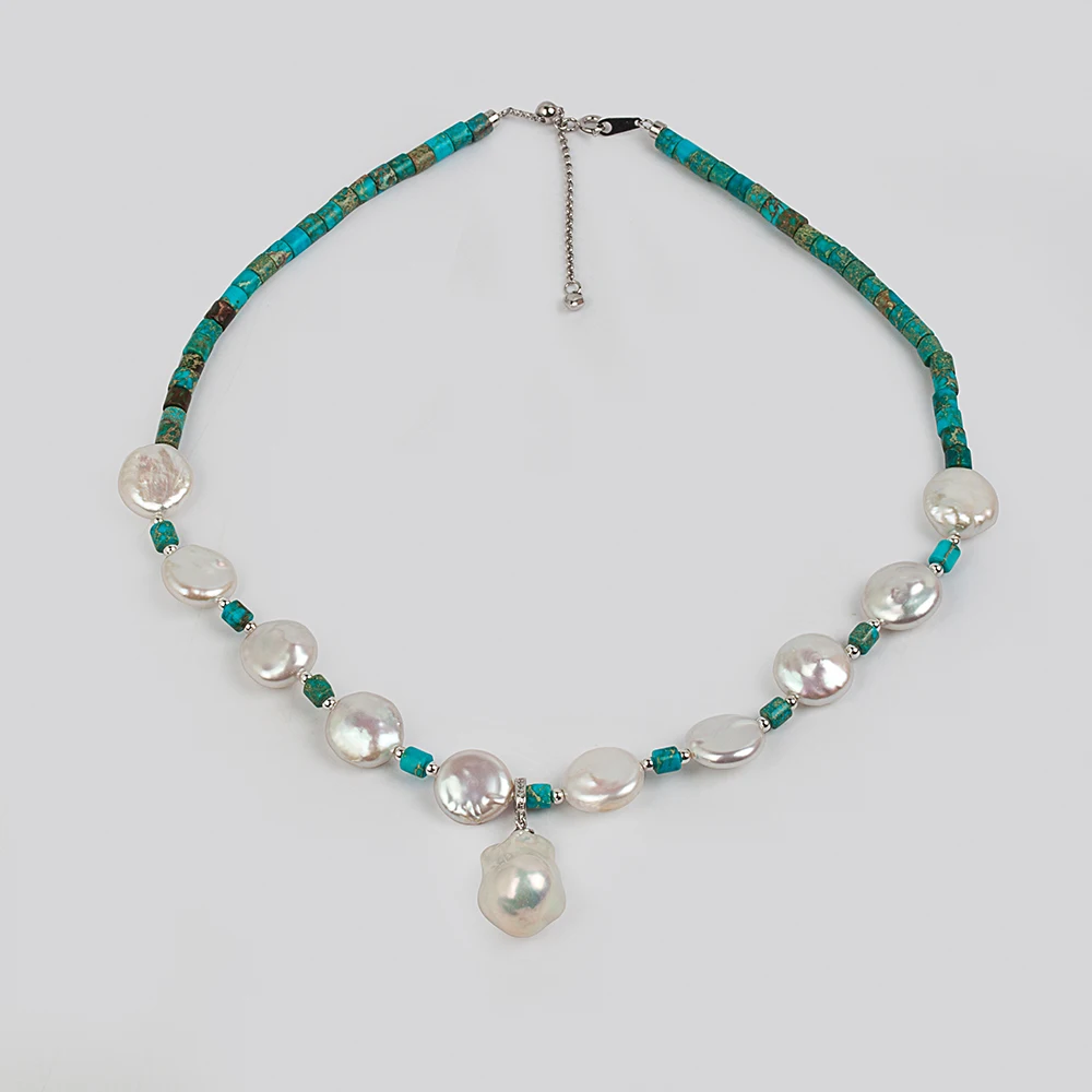 

Oversized Baroque Pearls - 14-16mm Natural Freshwater Statement Necklace 17", Artisan Jewelry PN056