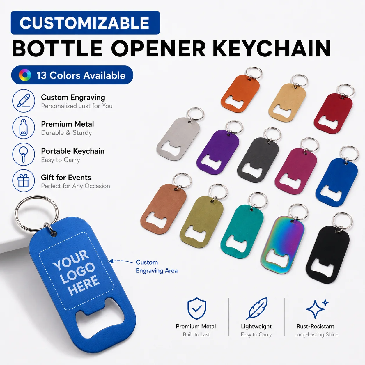 Custom Text Bottle Opener Keychain Laser Engraved Stainless Steel Business Gift Wedding Favor Portable Personalized Beer Opener view 5