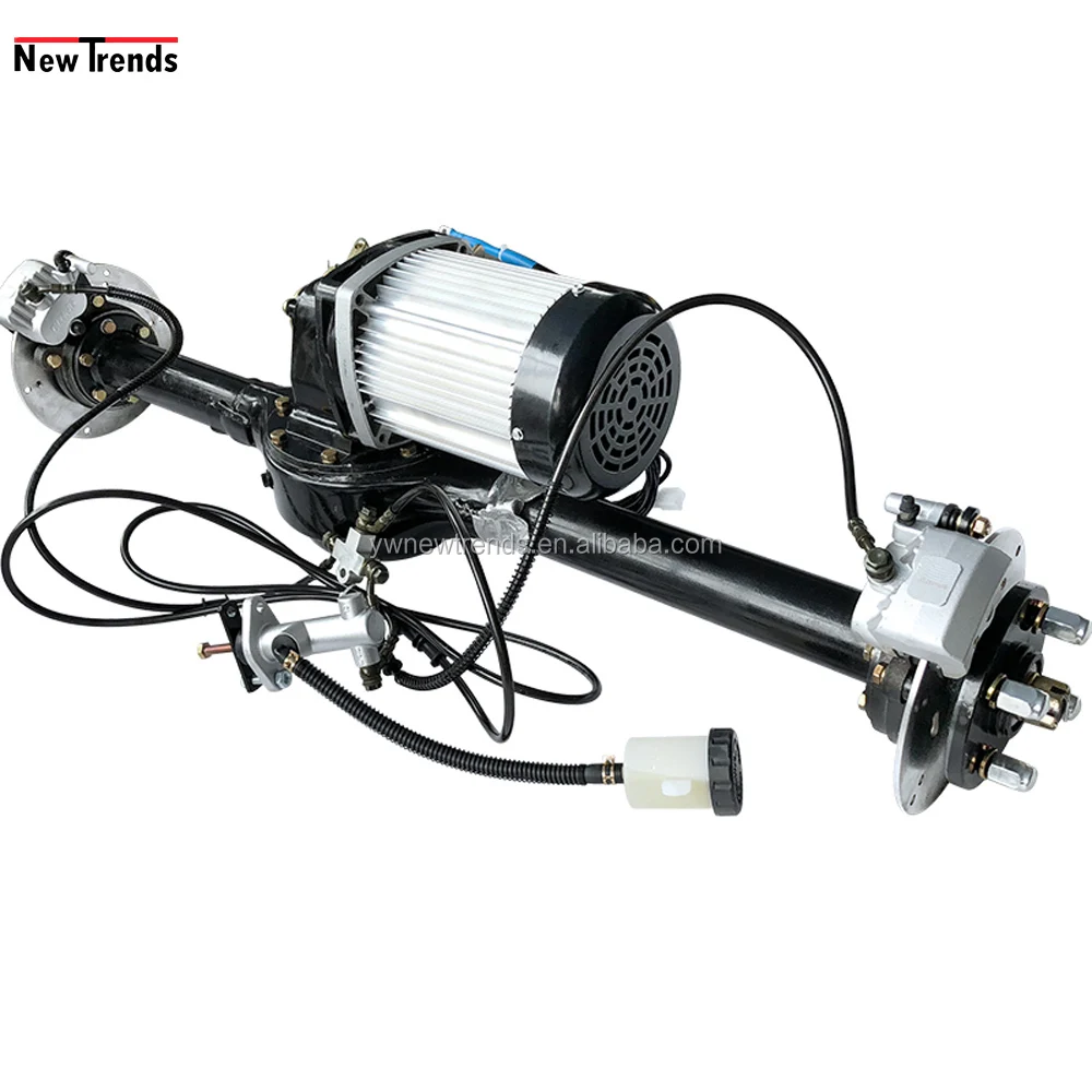

1500 W 60V 72V Brushless Differential Motor Disc Brake Rear Axle Assembly for Electric Cars Conversion