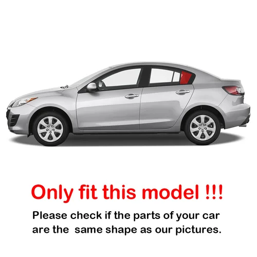 Imagen 2 del producto Para Mazda 3 2009-2013 persiana trasera de coche ventana cubierta de obturador lateral pegatina embellecedora pala de ventilación ABS fibra de carbono negro accesorios de automóvil