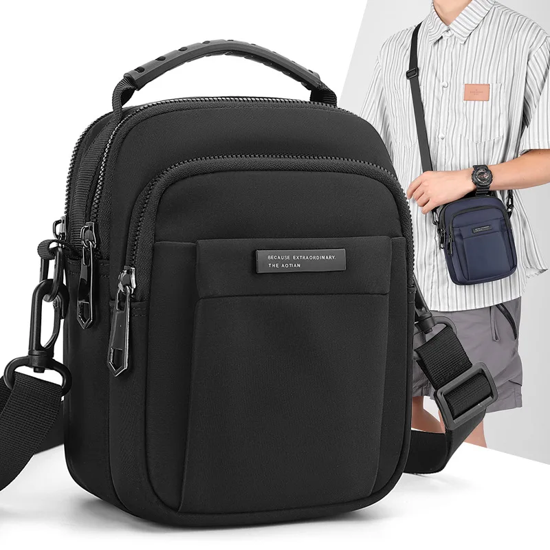

Casual Oxford Canvas Men's Backpack Waterproof Nylon Crossbody Bag Spring Summer New Style Trendy Single Shoulder Sling Bag