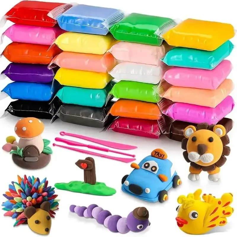 12/36 Color Clay Air-dried Clay Set Ultra Light Plastic Clay with Carving Tools DIY Crafts Gifts Children Non-Toxic Modeling Fun
