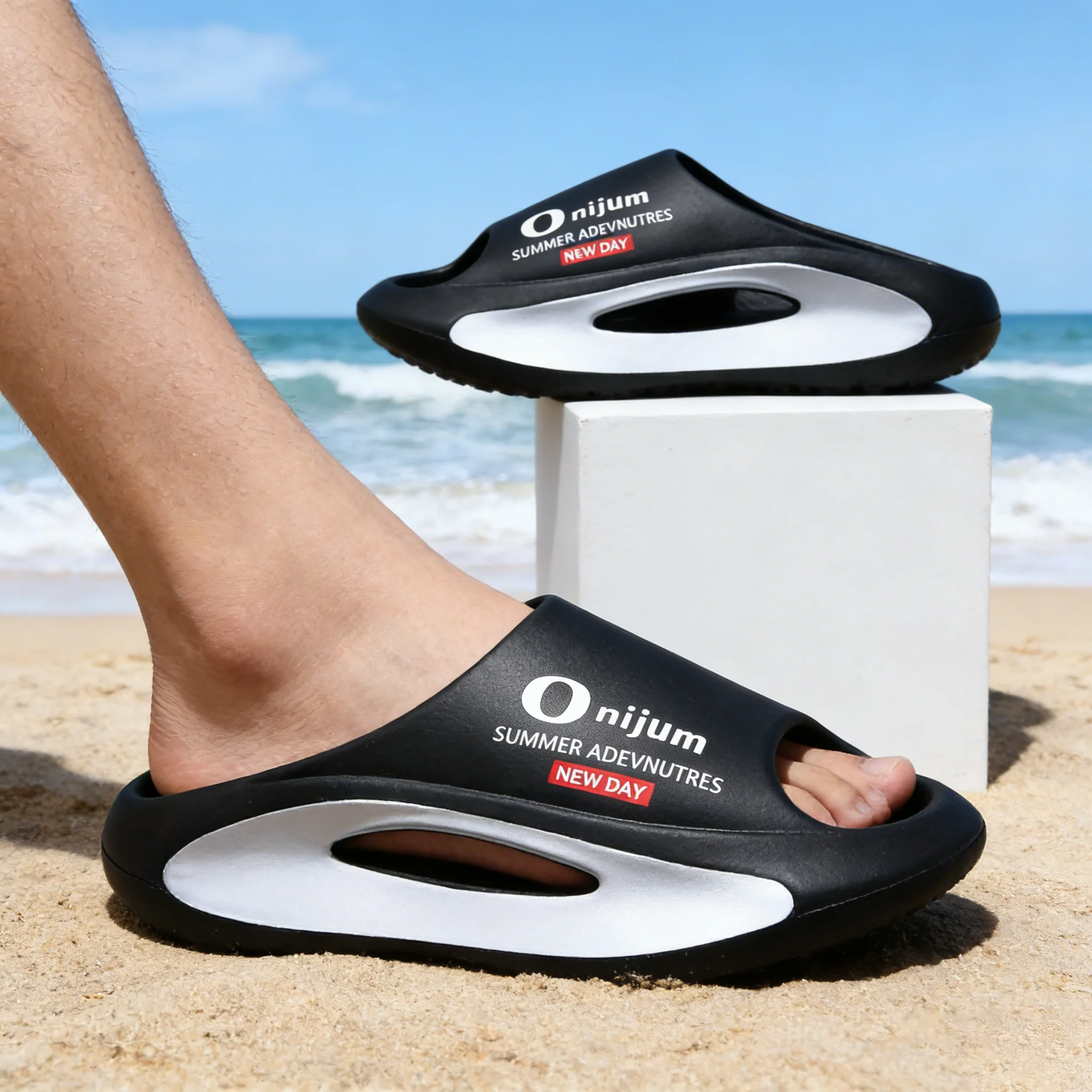 Summer Men Slippers EVA Soft-soled Platform Slides Sandals Women Indoor Outdoor Walking Beach Shoes Flip Flops Mens Home Shoes
