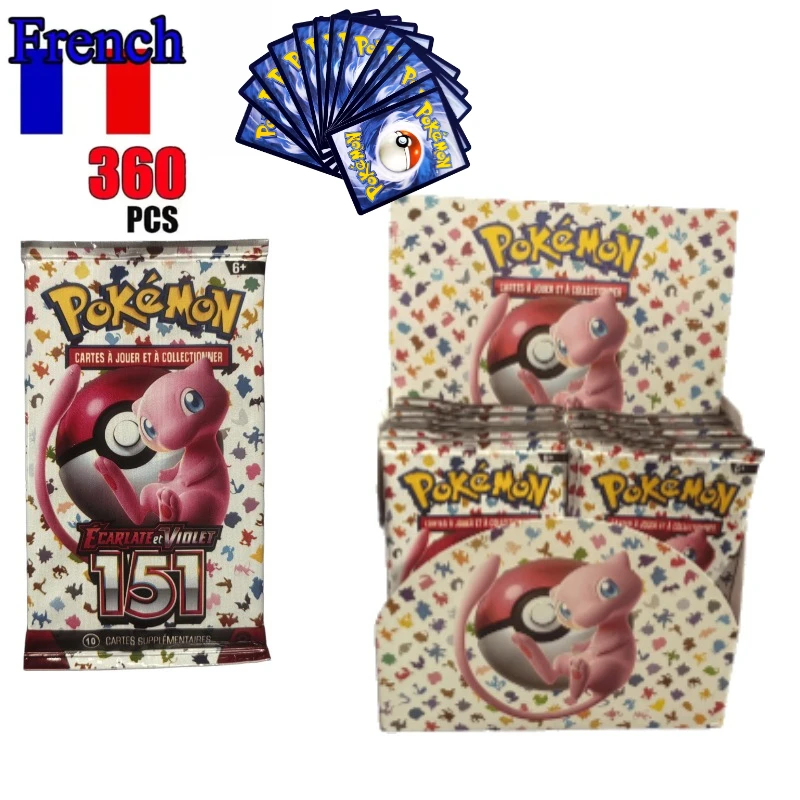 

360Pcs Pokemon Game Card French Aventures Ensemble Ecarlate Violetc 151 Obsidiennes Pokémon Booster Battle Transaction Card Gift