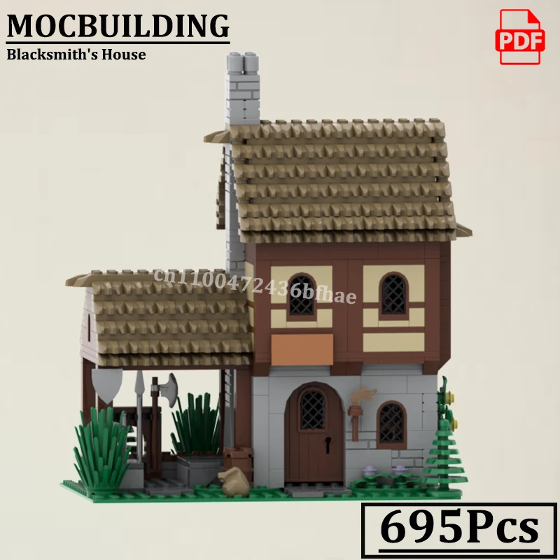 

Дом Кузнеца Кирпичи MOCBUILDING Средневековые домашние здания Строительные блоки Игрушки Подарок