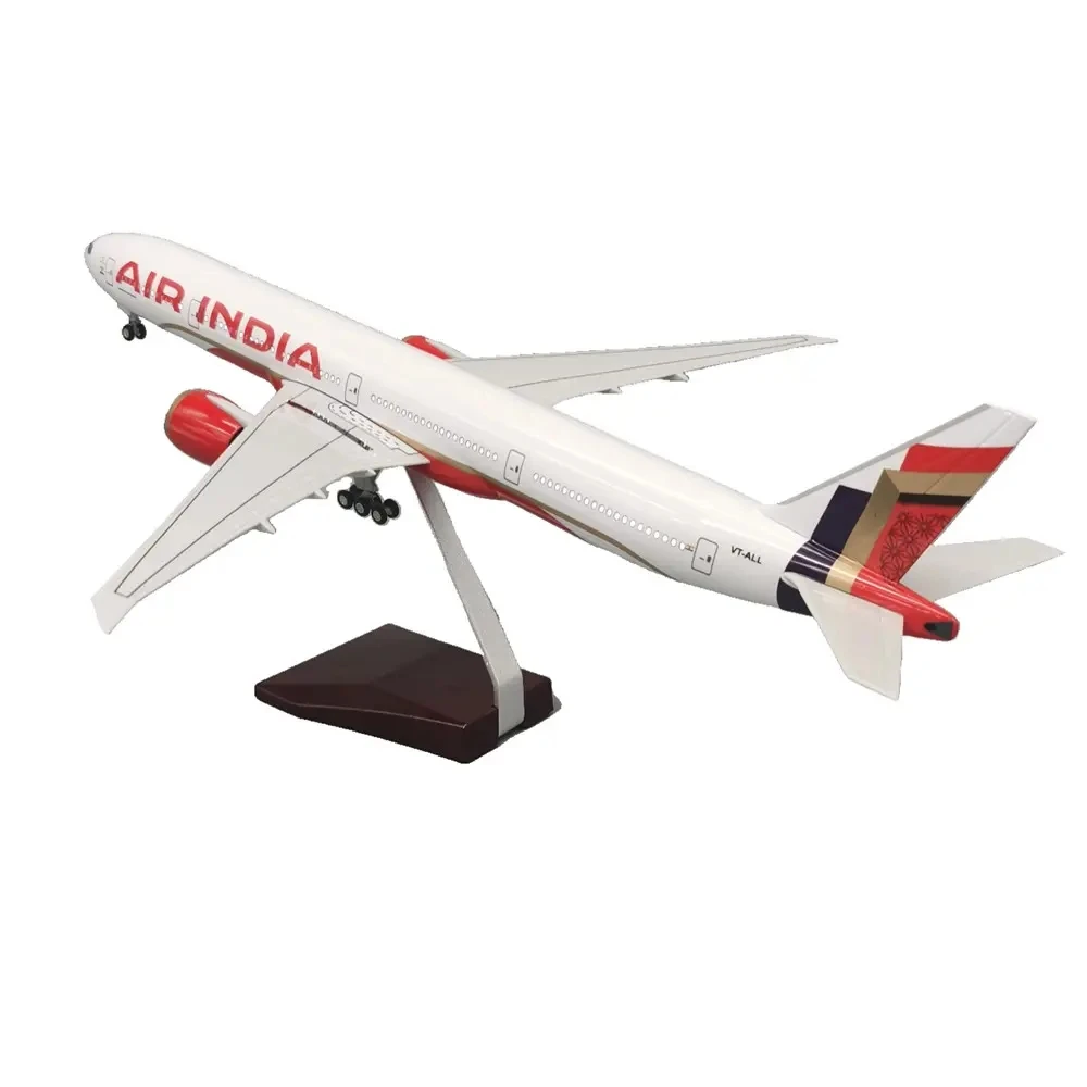 Scala 1:157 Diecast Aereo B777 Neo Air India 47 cm Aerei Giocattoli Bambino Resina Assemblare Modello Con Luce A LED Souvenir Giocattolo Aerei