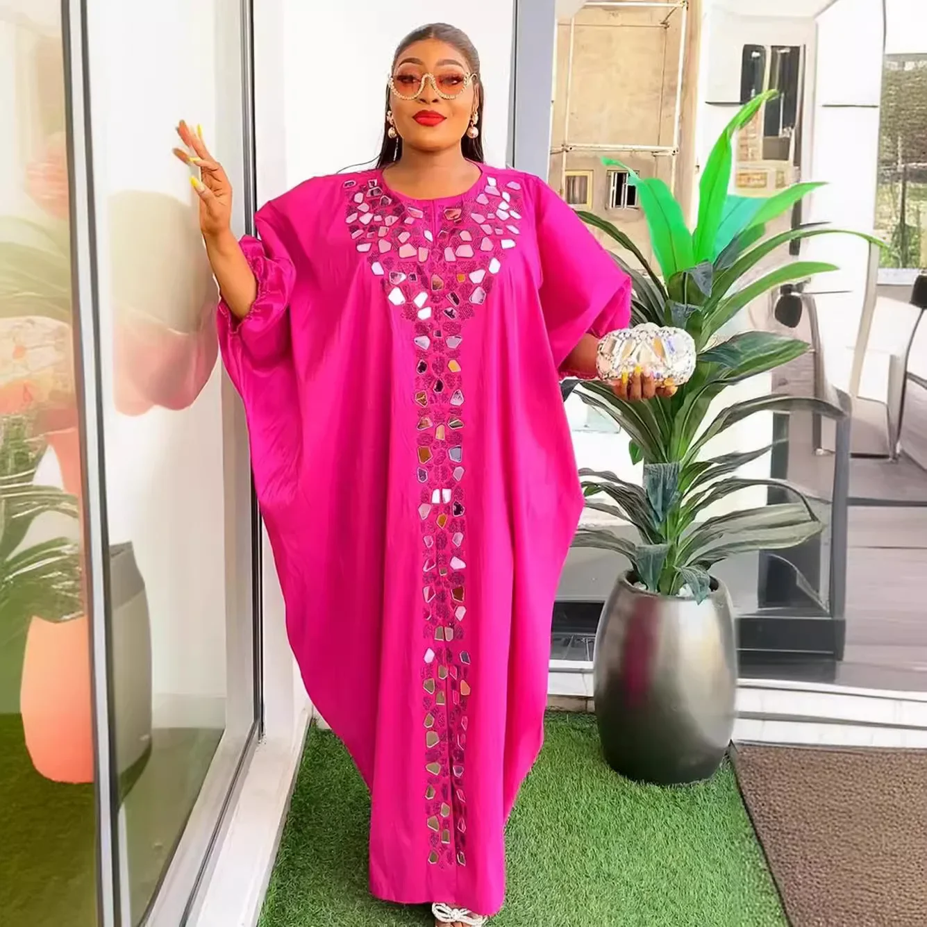 

African Dresses for Women Loose Boubou Robe Dubai Abaya Muslim Kaftan Ankara Dashiki Evening Gown Djellaba Caftan Marocain Robe