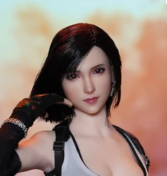 1/6 Female Soldier Tifa Head Sculpt Carving Model Fit PH TBL 12'' Pale Action Figure Body Dolls