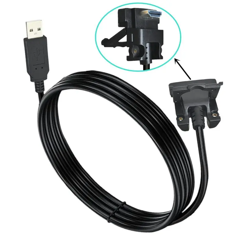 USB 2.0 A Male to HDMI Compatible Male Bend Data Cable for Yinjienico POS Machine Credit Card Terminal ISC250 IPP320 IPP350, Etc