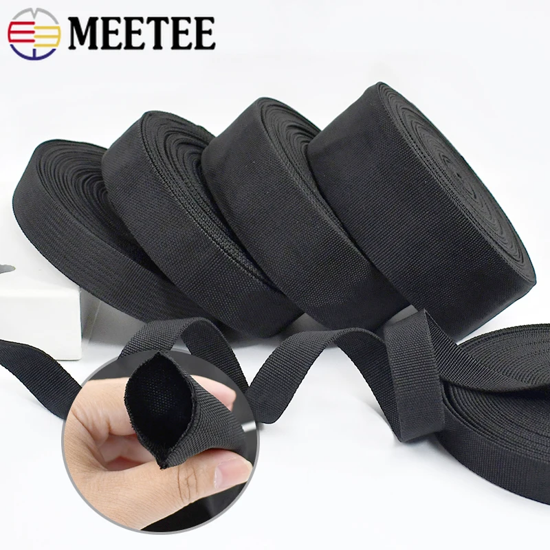 

5/10M Meetee 20-50mm Hollow Tubular Webbing Polyester Ribbon for Bag Strap Clothing Bias Binding Tape DIY Sewing Accessories
