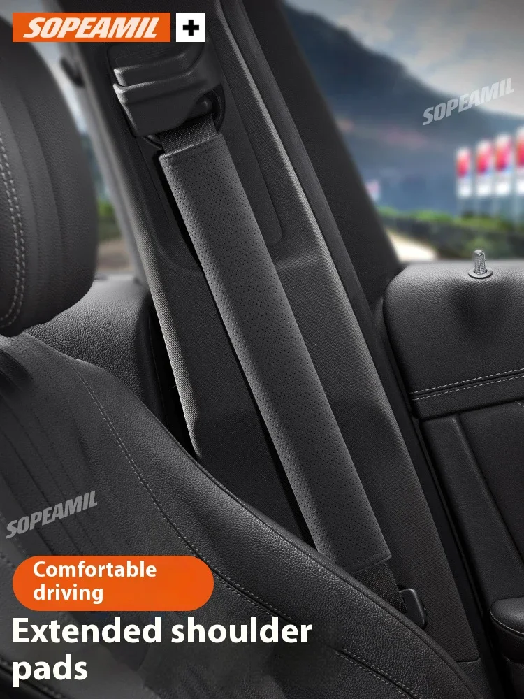 

Universal car safety belt cover suede seat belt shoulder protector pad breathable shoulder strap cover auto interior accessories