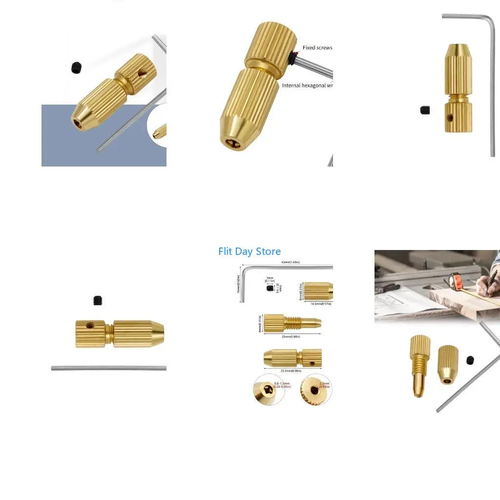 F92C 2.3mm Electric Motor Shafts Mini Chuck Fixture Clamps 0.8mm-1.5mm Small To Drill Bit Micro Chuck Fixing Device