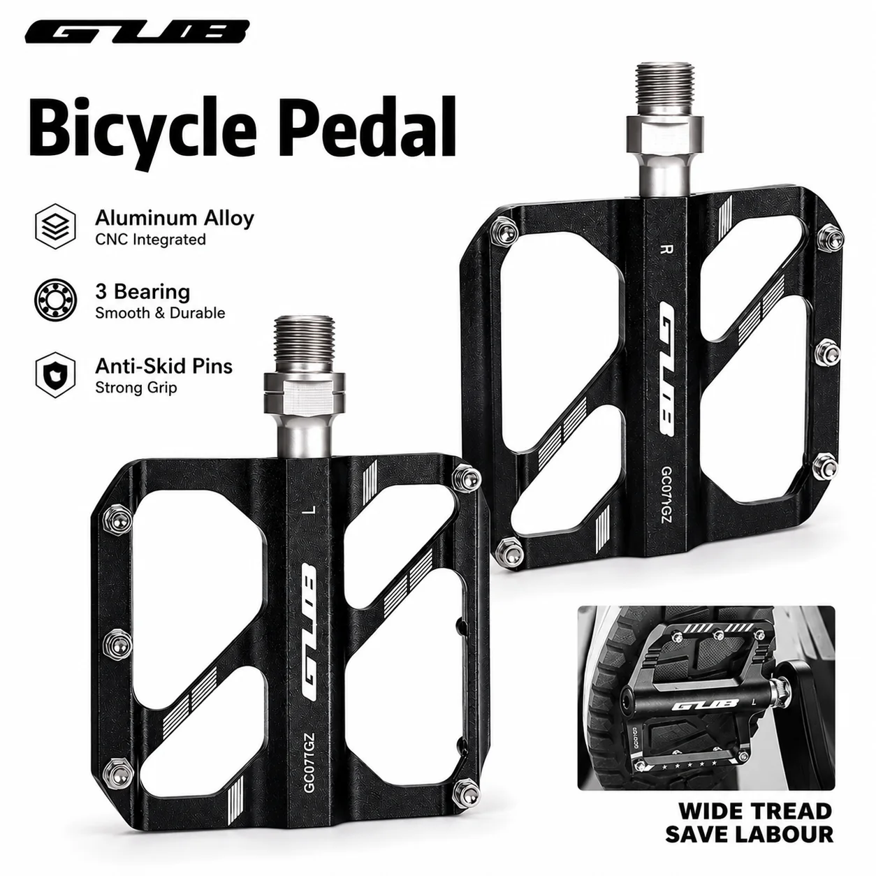 pedales-de-velo-en-alliage-d'aluminium-gub-pedales-plates-pour-vtt-et-velo-de-route-pedales-a-plateforme-a-3-roulements-antiderapantes-impermeables-accessoires-de-cyclisme