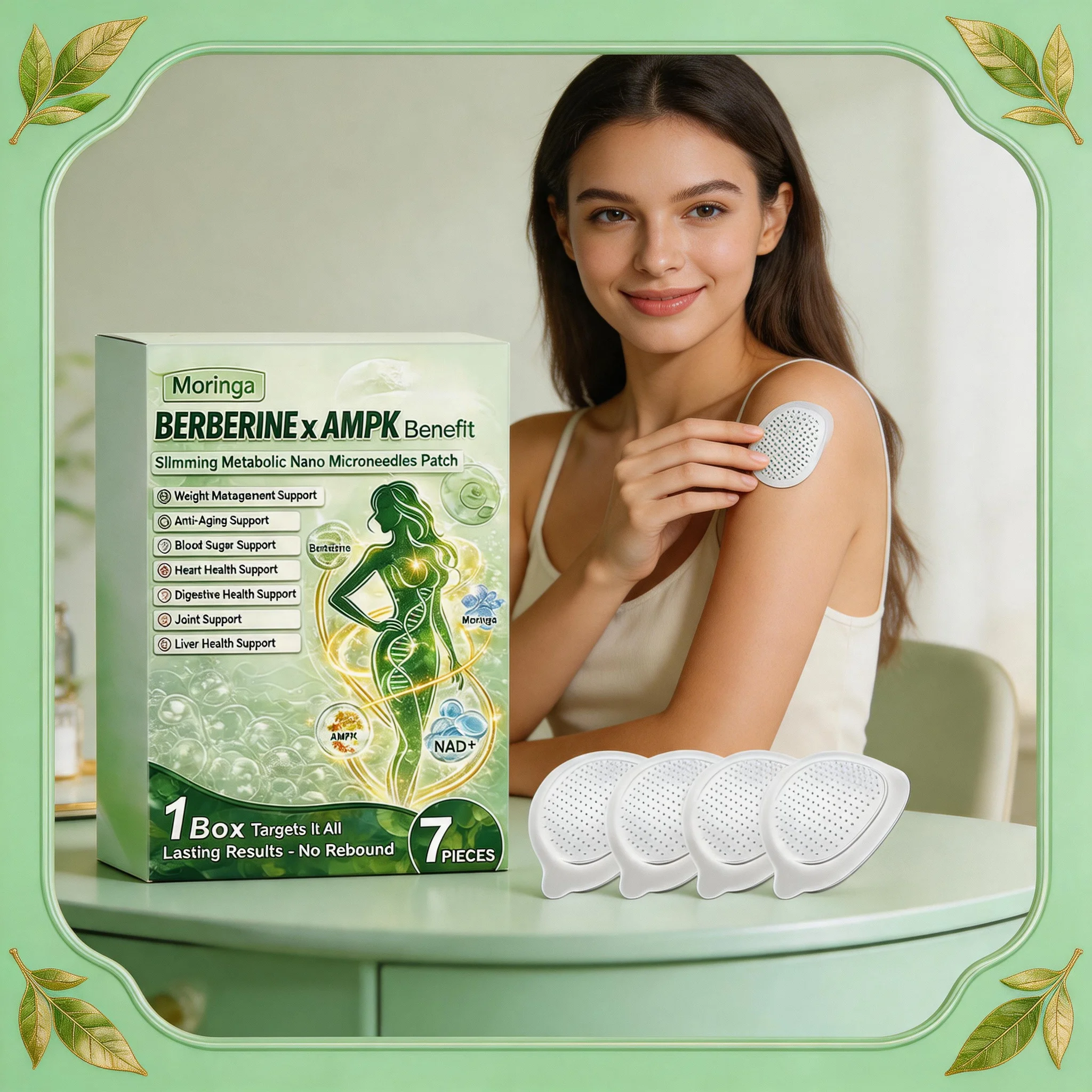 Moringa Body Care Patch, gently cares for body skin, soft, breathable, skin-friendly, refreshing, light and easy to use