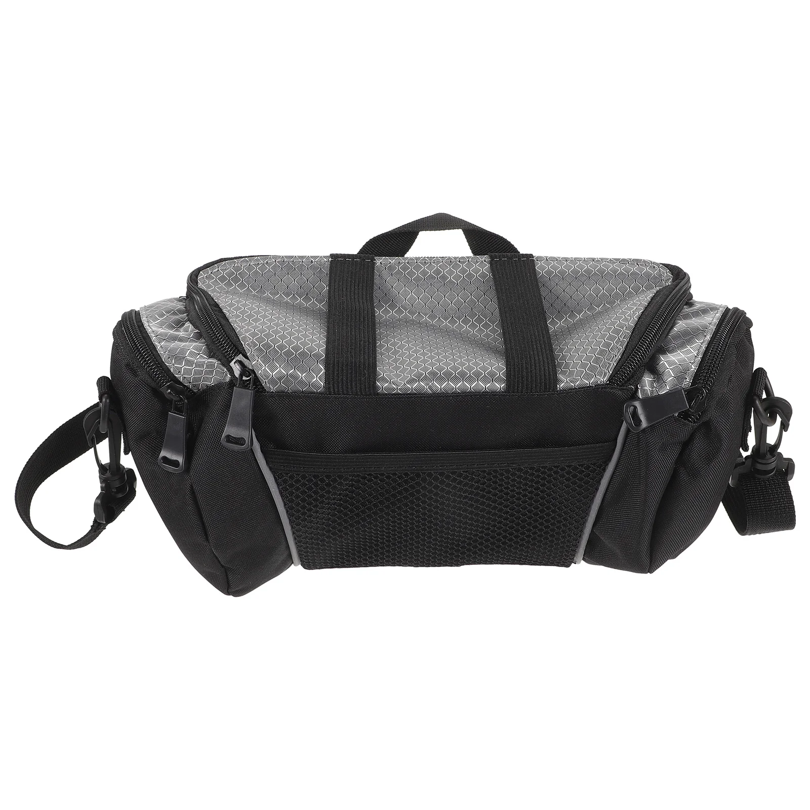 5L Bike Front Handlebar Bag Silver Grey Cycling Essentials Storage Waterproof Reflective Logo Convertible Shoulder Strap Phone