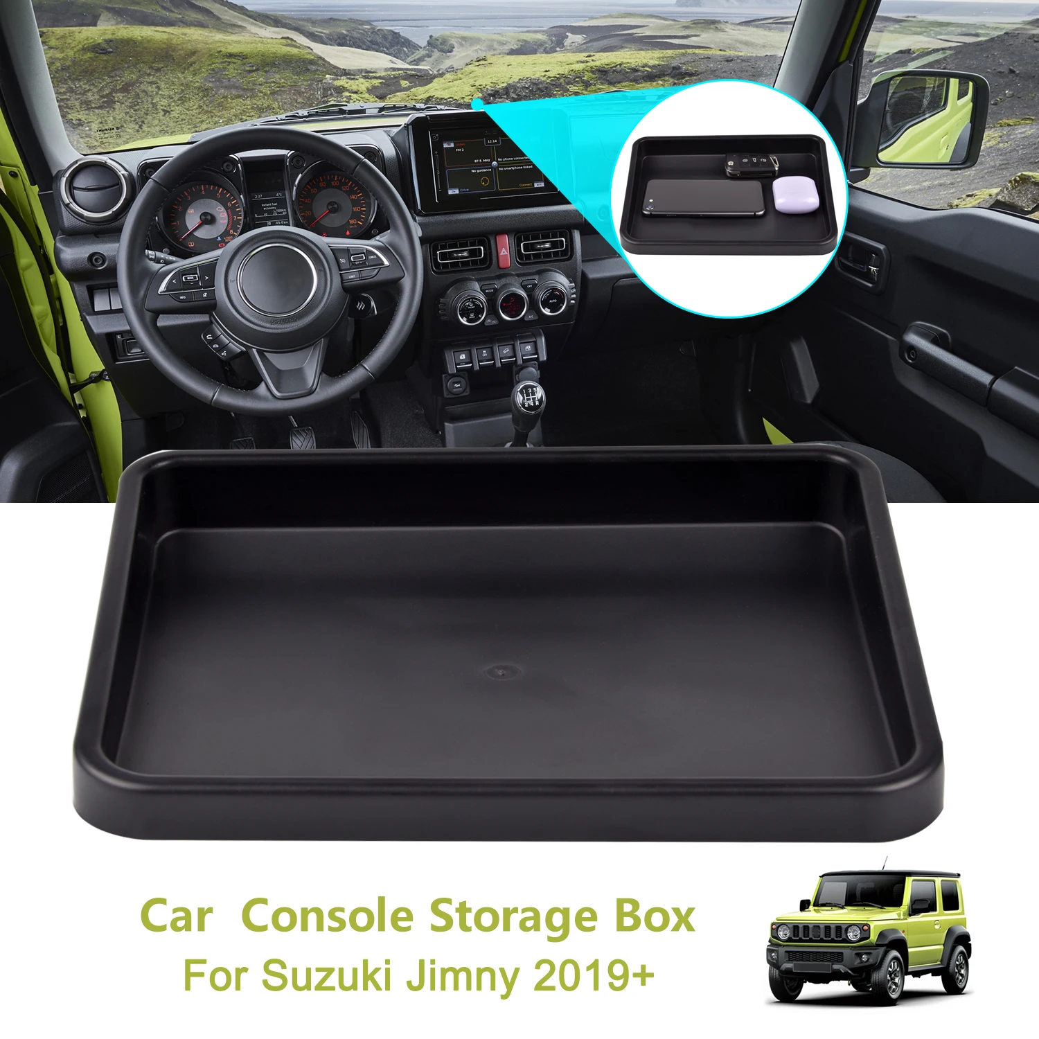 For Suzuki Jimny 2019 2020 2021 Organizador Coche Dashboard Console Storage Box Organizer Interior Accesorios Para Vehículos