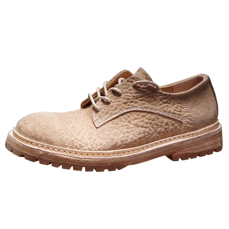 

Коричневые туфли дерби из натуральной кожи на толстой подошве в британском стиле, мужские модельные деловые повседневные туфли в стиле ретро, мужские туфли