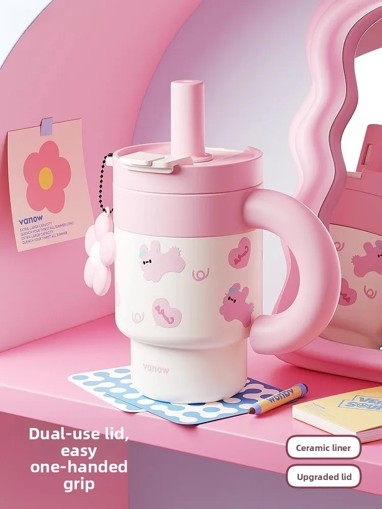 

Vanow Large Capaci Insulated Water Bottle St Cup for Students Girls High Aesthetic Value New 2025 Ice Dominating Cup