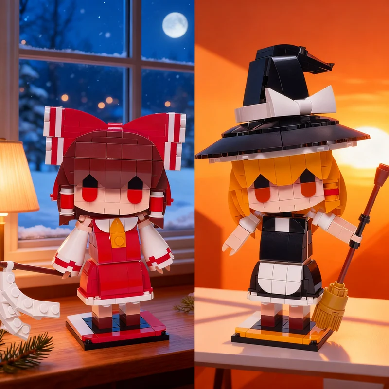 311pcs MOC Games Reimu Chibi Touhou Model Christmas Gift Collectible Decorative Collection For Enthusiasts DIY