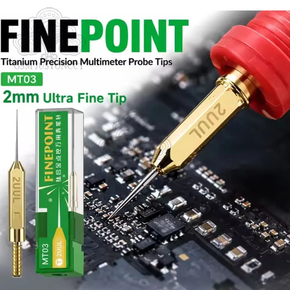 2UUL MT03 FinePoint Multimeter Test Probe Tips Sharp Needle For Precise PCB Circuit Testing Cellphone Repair Measuring Tools
