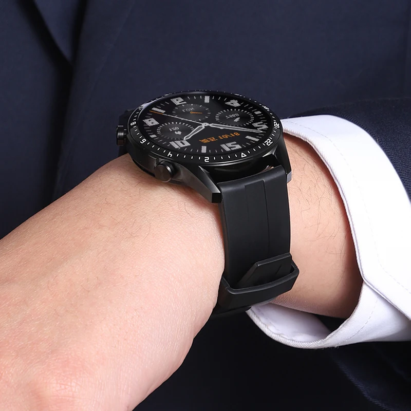 Bracelet de montre officiel 22mm pour Huawei montre gt 4/3/2/2E Pro 46mm Bracelet en Silicone correa Samsung Galaxy montre 3 45mm S3 bande