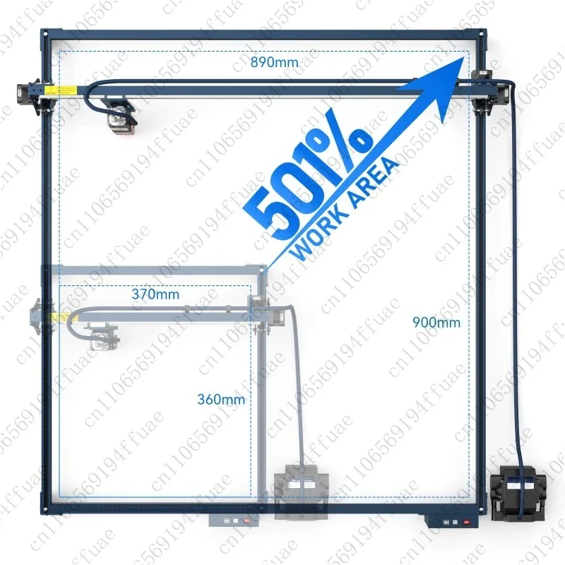 S10 S30/S30 Pro Maximum XY Axis Extender Telescopic Rod 935x905mm Millimeter Laser Engraving Machine Area Extension Kit
