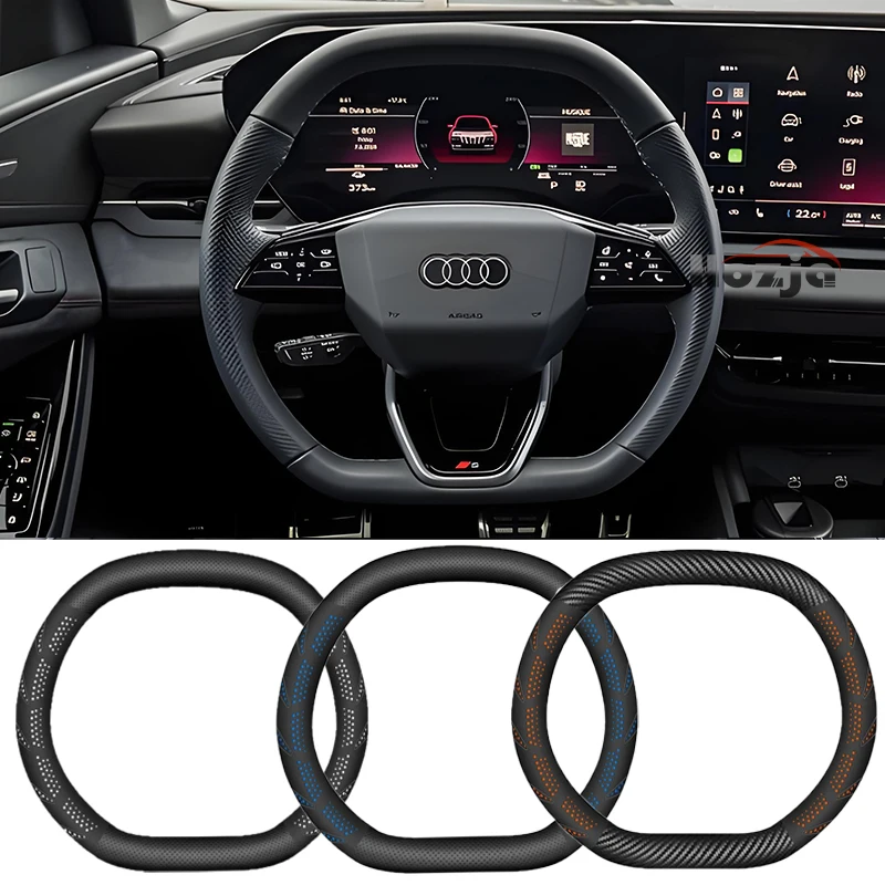 

Double D-type Car Steering Wheel Cover for Audi Q6 Q4 S RS e-tron GT 2021 - 2023 2024 2025 Steering Wheel Interior Accessories