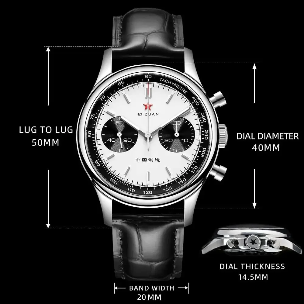 Seagull 1963 Watch ST1901 New China Aviation Chronograph Seagull Movement Watch for Men 40mm Sapphire Mens Watch