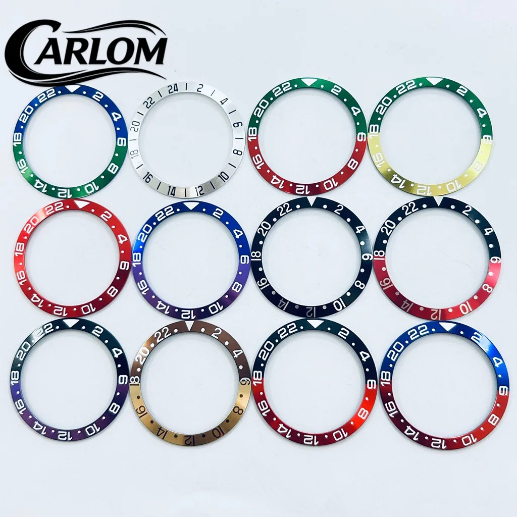 38mm/30.6mm Black Blue Green Red GMT Aluminium/Ceramic Sloping Bezel Fit 40mm Watch Case Watch Accessories SUB Bezel Insert