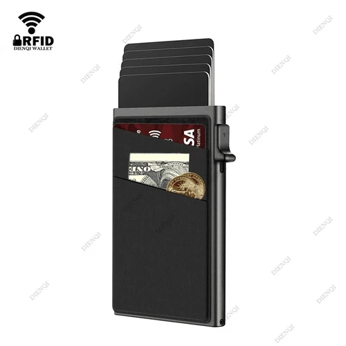 도난 방지 카드 프로텍터, 카드홀더 미니멀리스트 스마트 지갑, RFID 보호, 알루미늄 금속 상자, 카드 홀더 케이스 