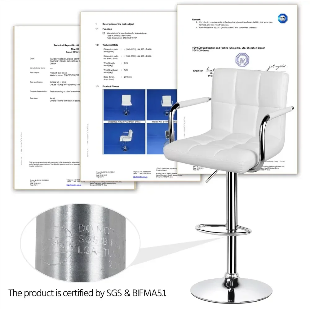 2pcs Faux Leather Swivel Bar Stools for Home Counter, Kitchen bench