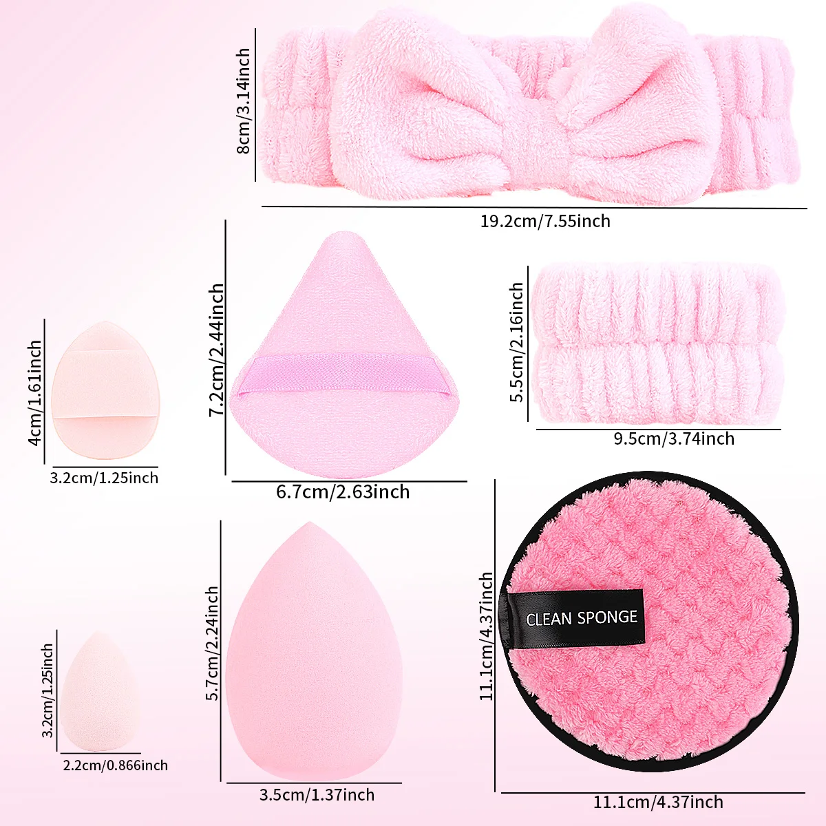 Ensemble de 20 bouffées, un outil idéal pour fond de teint liquide et un maquillage en poudre libre, comme cadeau de Noël.