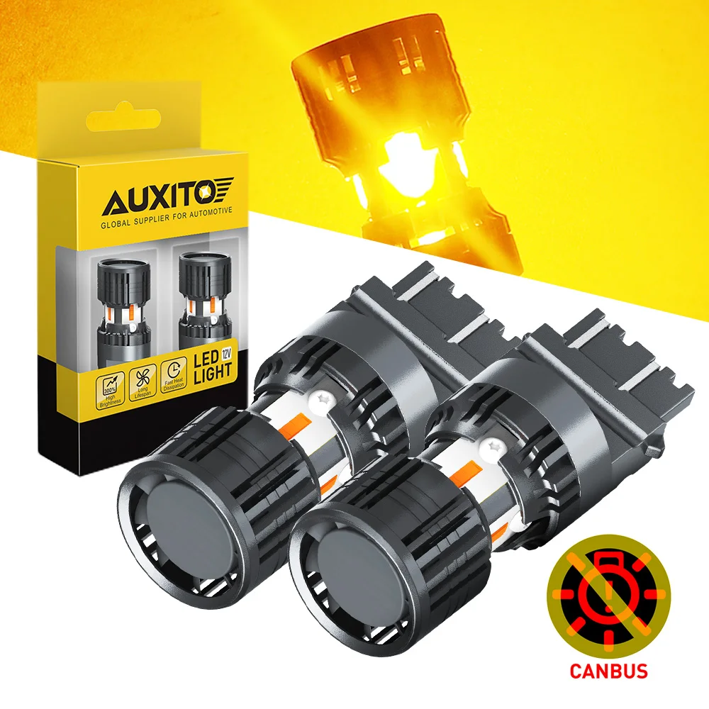 

AUXITO 2Pcs T25 3156 3157 LED Bulb Yellow High Power Indicator Turn Signal Lamp Super Bright Directional Light for Dodge Nitro