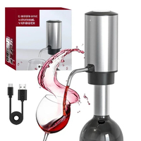 4 in1Electric Wine Opener  Decanter and Aerator Set With Electric  Stainless Steel Rechargeable Bottle Opener Wine Lovers