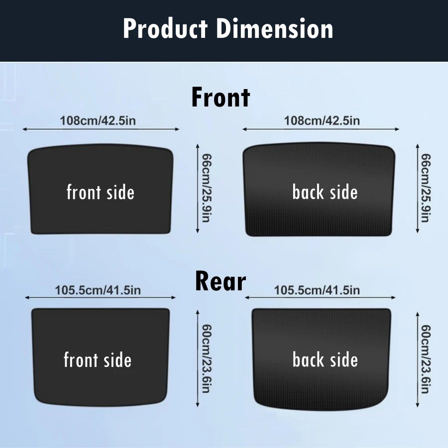 For 2024 Tesla Model 3 Highland Roof Sunshades 2-in-1 Ice Sunshades Glass Roof Sunshades UV/Sun Protection Heat Insulation