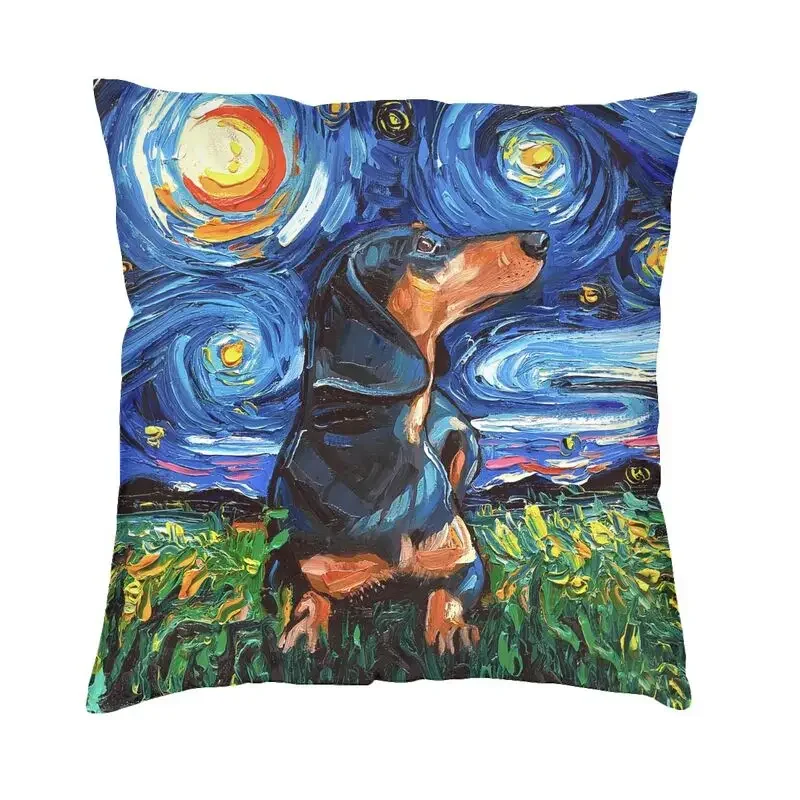 Pop Art Sternennacht Dackel werfen Kissen bezug Schlafzimmer Dekoration Dachs Wurst Wiener Hund Kissen bezug für Sofa Kissen bezug